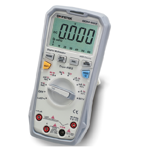 GW Instek GDM-533 6000 Counts Handheld Digital Multimeter with True RMS Measurement and USB Interface