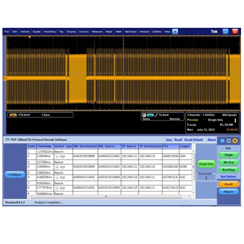 Software di decodifica del protocollo Prodigy PGY-10BaseT1S