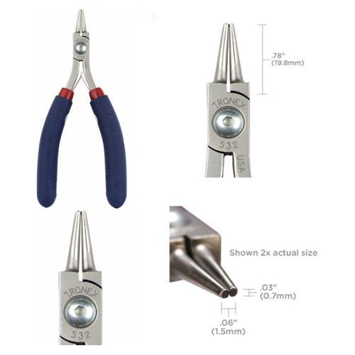 Tronex : P532 Precision Long Round Beak Pliers