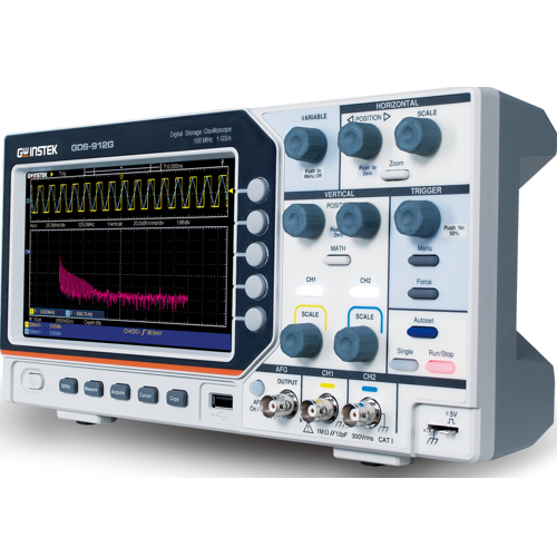 GW Instek GDS-912G Digital Oscilloscope - 100MHz, 2 Channels (with 25MHz AFG)