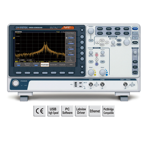 GW-Instek MDO-2302A 300MHz Digital oscilloscope. Spectrum analyzer. 2 CH
