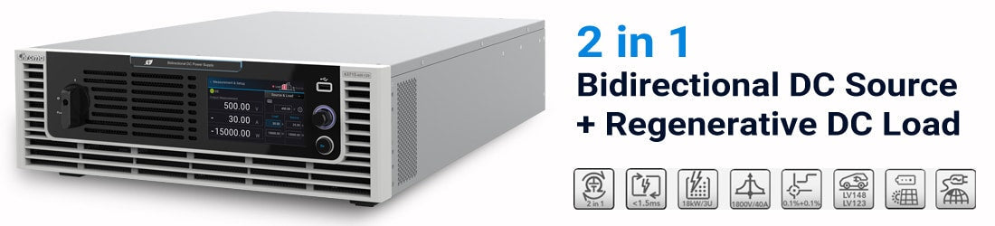 Chroma 62120D-100 100V/360A/12kW bidirectional regenerative DC power supply unit