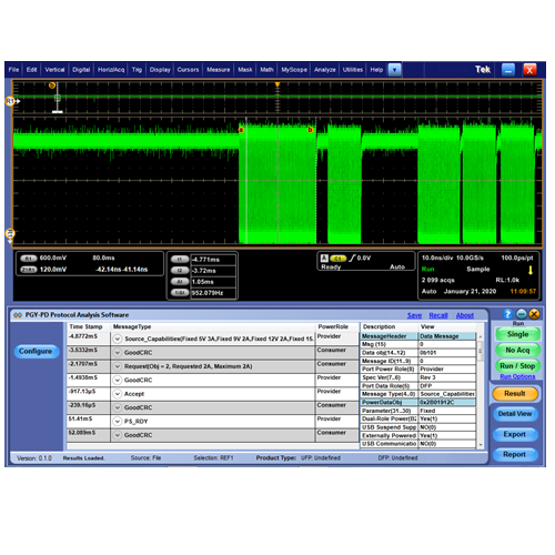 Prodigy PGY-UART-NL protocol decoder software Node Locked ( for Tektronix Windows Oscilloscope )